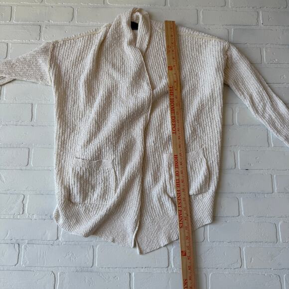 Abercrombie & Fitch Off White Loose Knit Open Cardigan Sweater sz XS - Picture 3 of 5